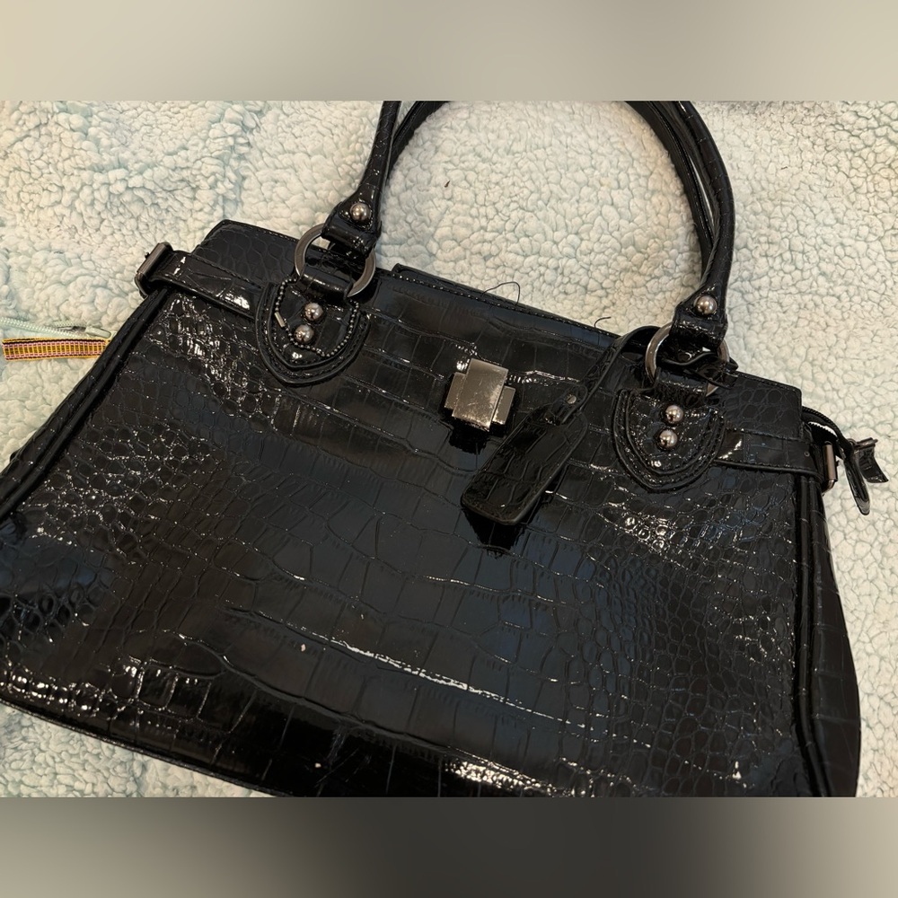 COPY - Black croc print purse